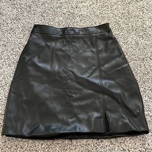 Black Leather Mini Skirt